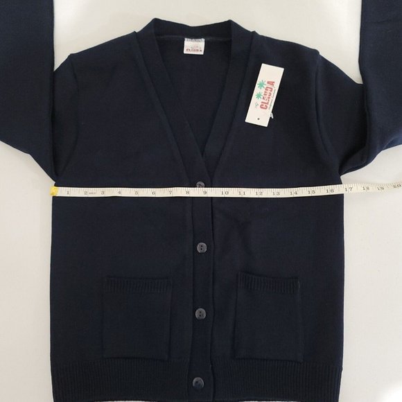 NWT Claudia Uniform Escolares Navy Blue Button Front Cardigan Juniors Size 12 - Picture 12 of 13